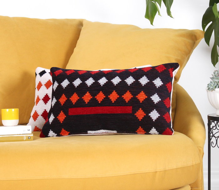 Aberto Design Cojín Rustic - Black Multicolor
